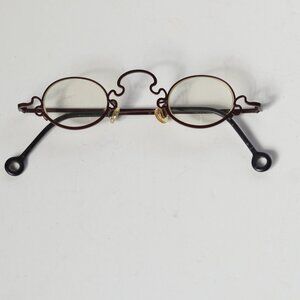 Vintage Rare & UniqueTheo Belgium Curvy Espresso Round Unisex Glasses Frame Only